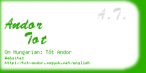 andor tot business card